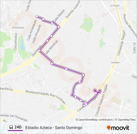 24D Bus Line Map