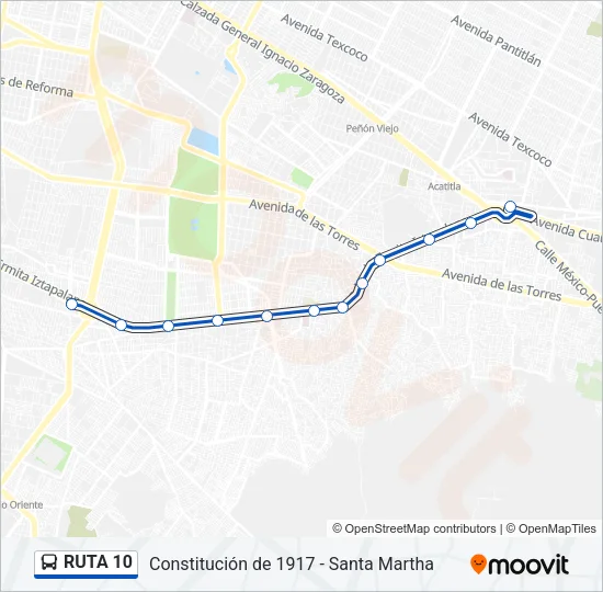 RUTA 10 Bus Line Map