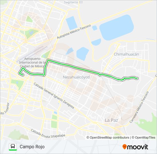 Mapa de CAMPO ROJO - METRO ZARAGOZA de autobús