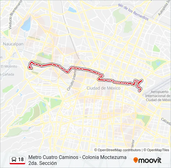 18 Bus Line Map