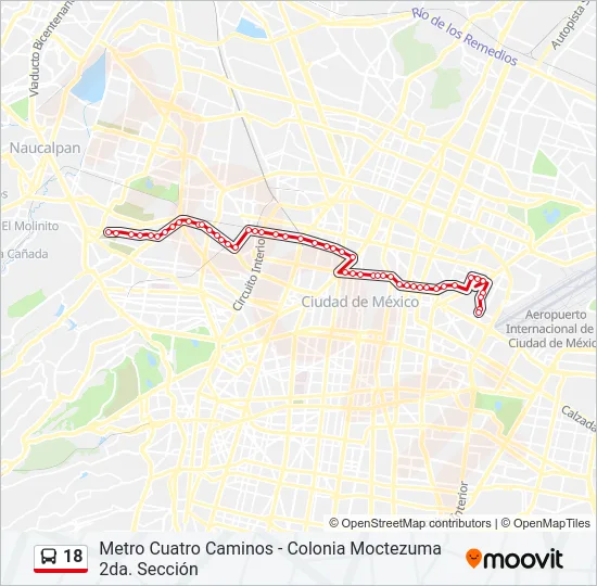 18 Bus Line Map