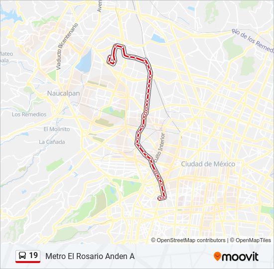 Mapa de 19 de autobús