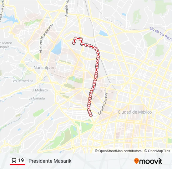 19 Bus Line Map