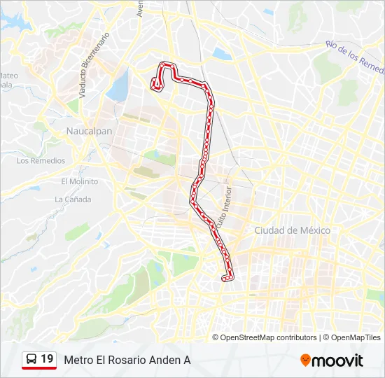 19 Bus Line Map