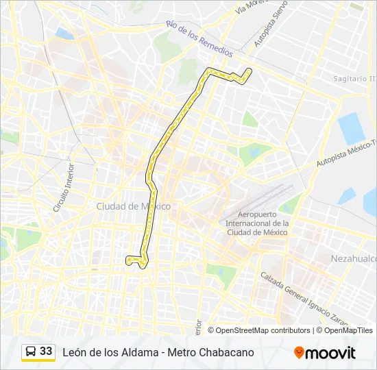33 Bus Line Map