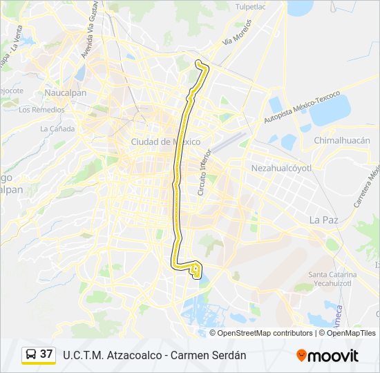 Mapa de 37 de autobús