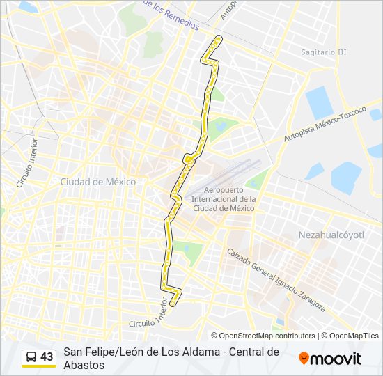 Mapa de 43 de autobús