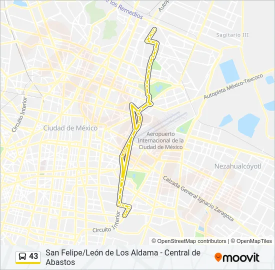 43 Bus Line Map