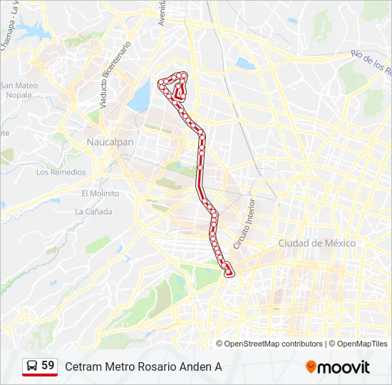 59 Bus Line Map