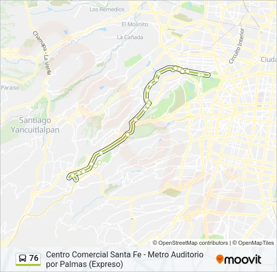 76 Bus Line Map