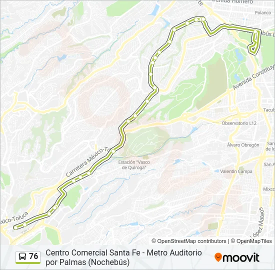76 Bus Line Map