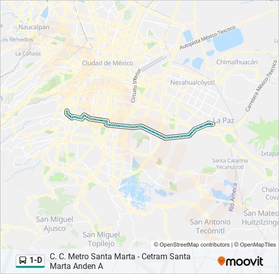 Mapa de 1-D de autobús