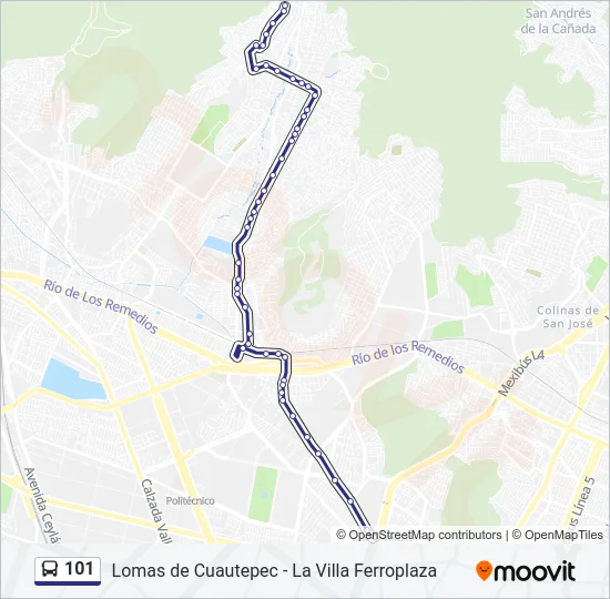 101 Bus Line Map