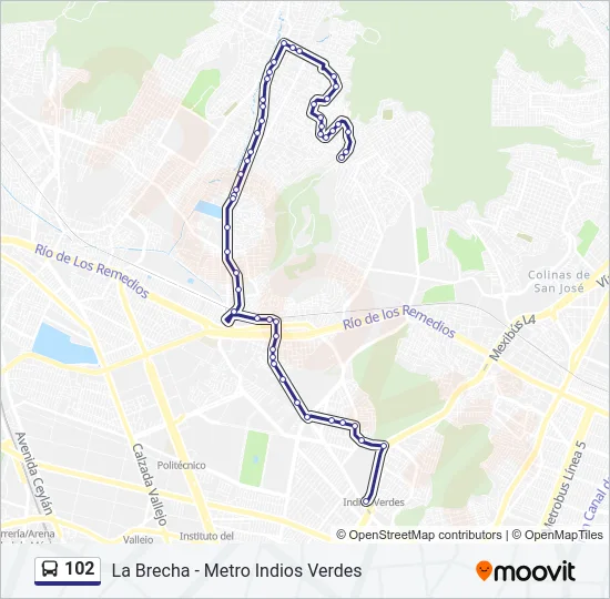 102 Bus Line Map