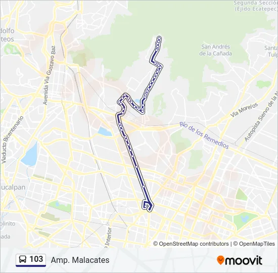 103 Bus Line Map