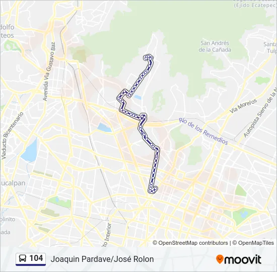 104 Bus Line Map