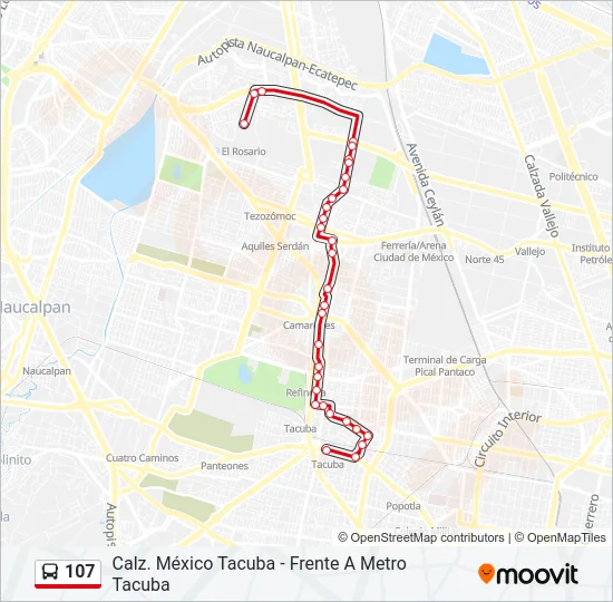 107 Bus Line Map