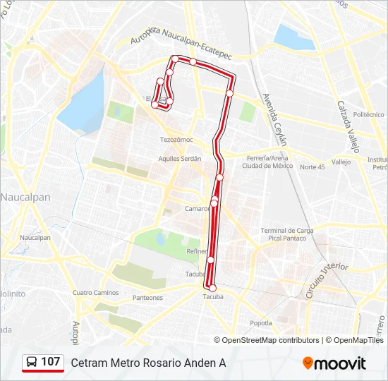 107 Bus Line Map