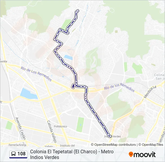 108 Bus Line Map