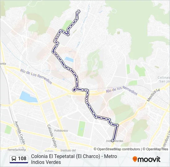 108 Bus Line Map