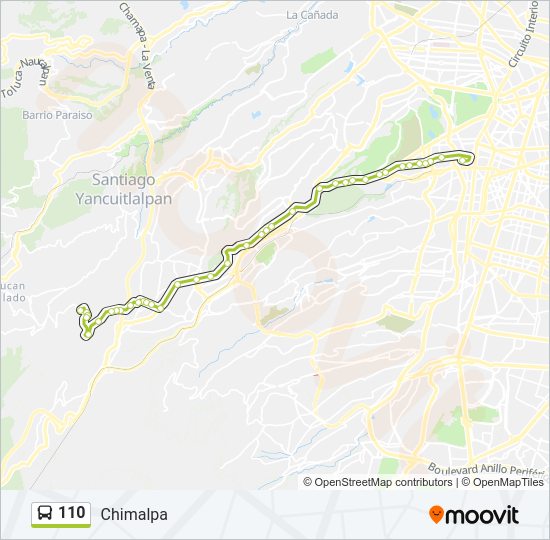 Mapa de 110 de autobús