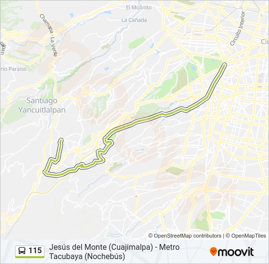 Mapa de 115 de autobús