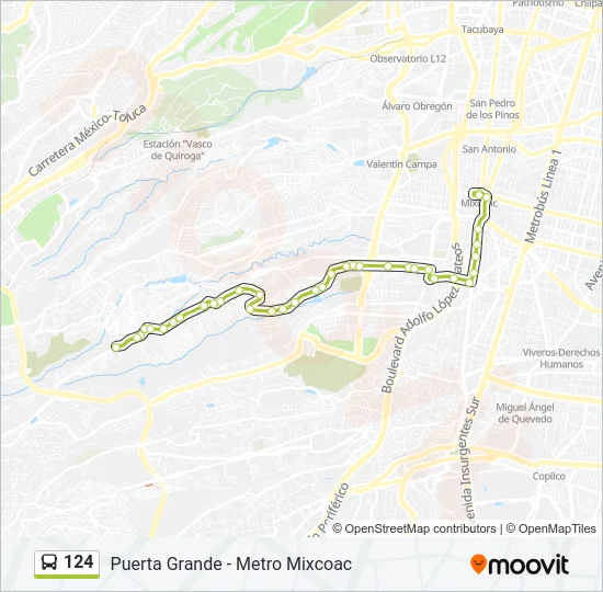 124 Bus Line Map