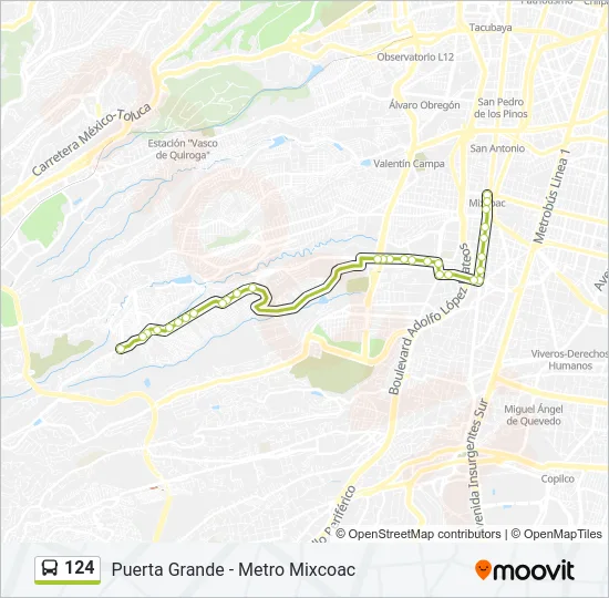 124 Bus Line Map