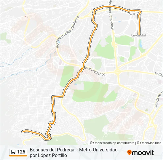 125 Bus Line Map