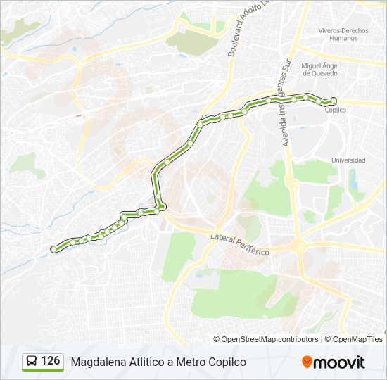 Mapa de 126 de autobús