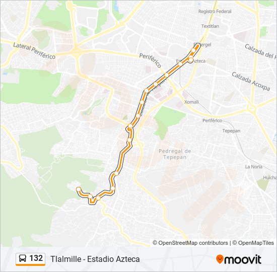 132 bus Line Map