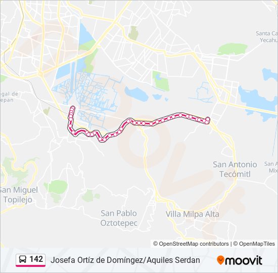 142 bus Line Map