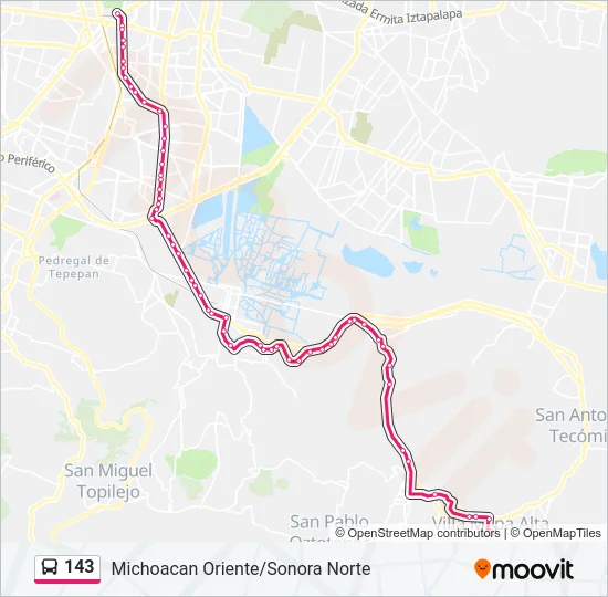 143 Bus Line Map