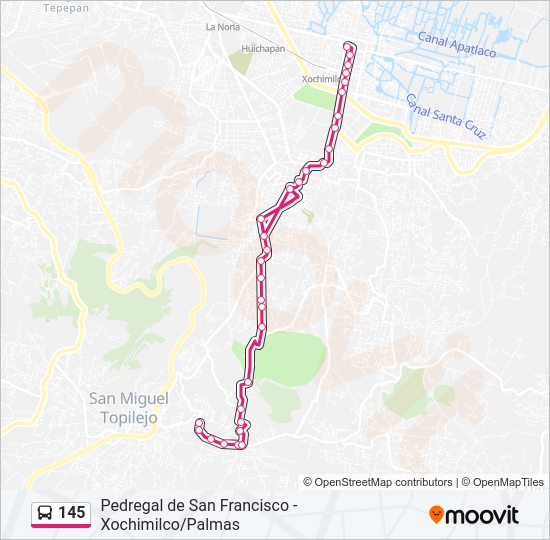 Mapa de 145 de autobús