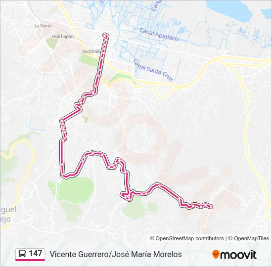 147 Bus Line Map