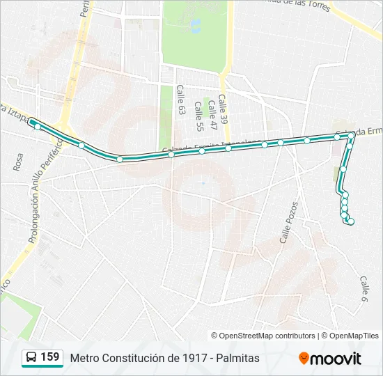 159 Bus Line Map