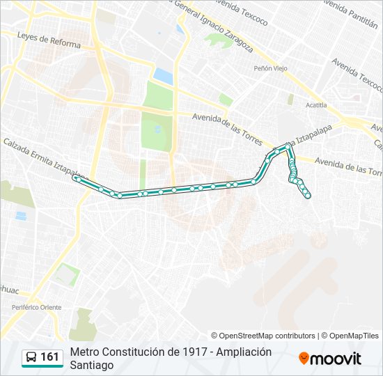 Mapa de 161 de autobús