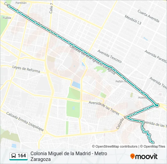 164 Bus Line Map