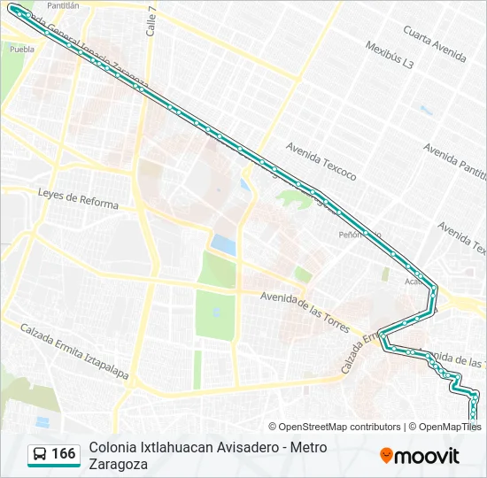 166 Bus Line Map