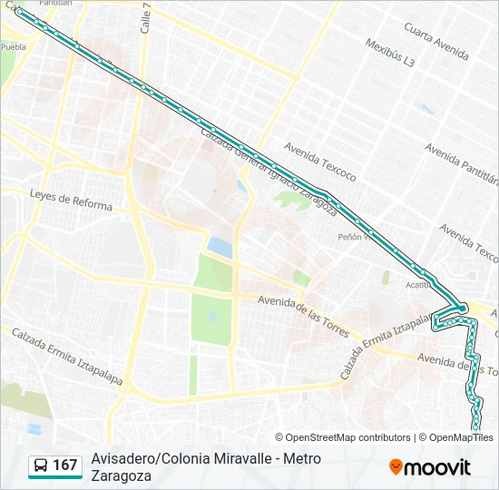 167 Bus Line Map