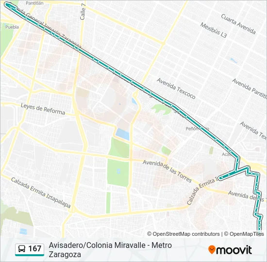 167 Bus Line Map