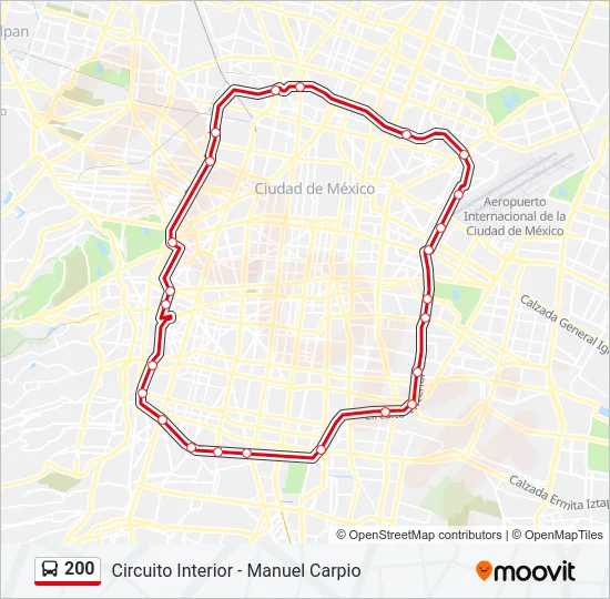 200 Bus Line Map