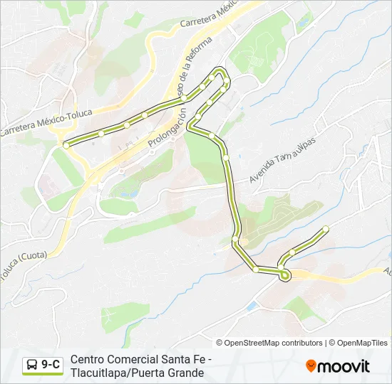 9-C Bus Line Map