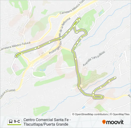 9-C Bus Line Map