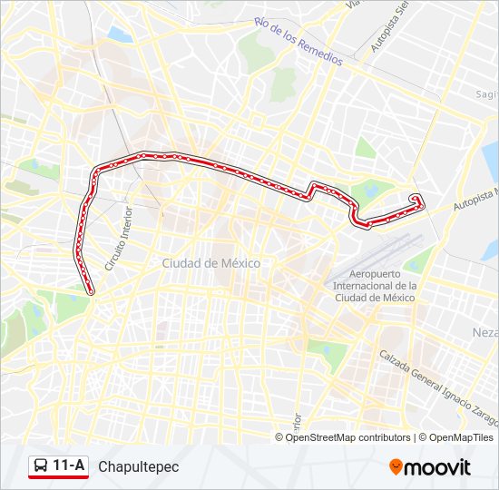 Mapa de 11-A de autobús