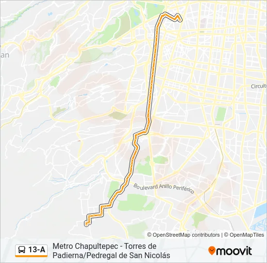 13-A Bus Line Map