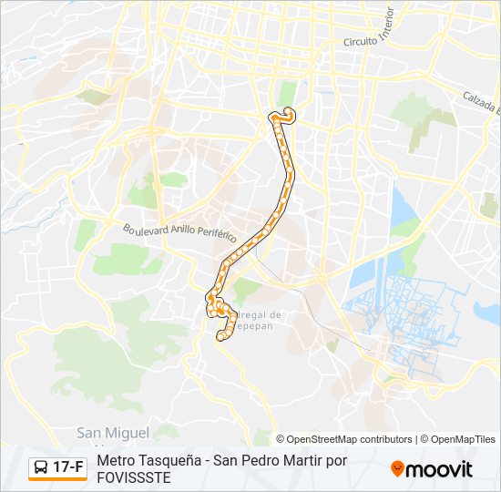Mapa de 17-F de autobús