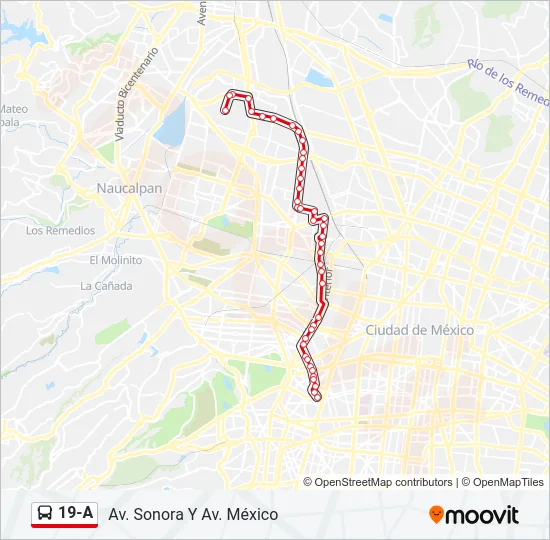 19-A Bus Line Map