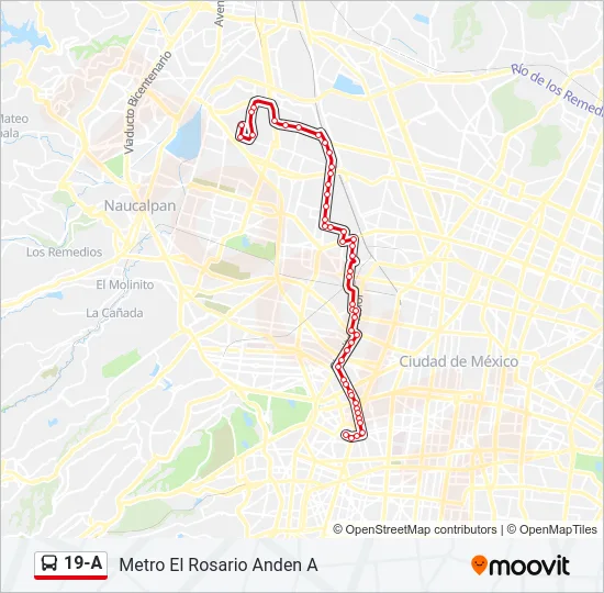 19-A Bus Line Map