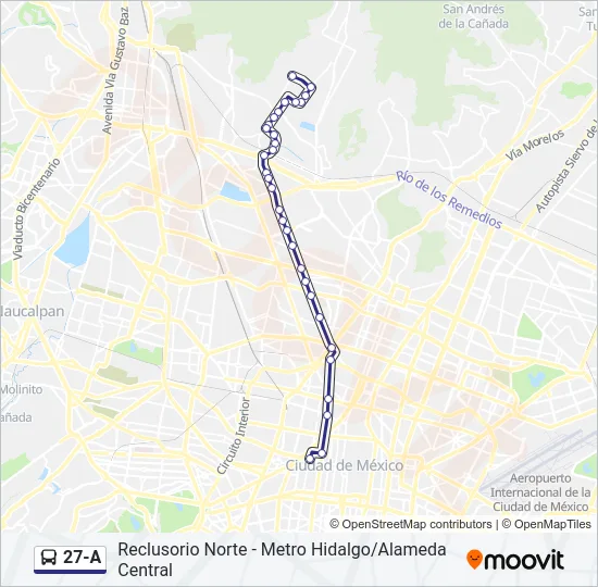 27-A Bus Line Map